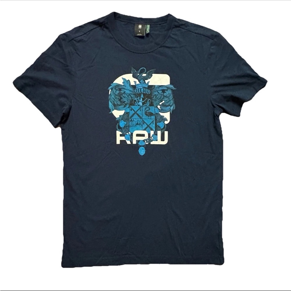 G-Star RAW Men's Graphic 9 R T Crest Print Crew-Neck Short Sleeve T-Shirt Sz S